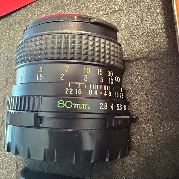 Vintage Mamiya M645 Medium Format Film Camera W/ 4 Lenses 2 Keys & Case Black OS - Picture 9 of 16